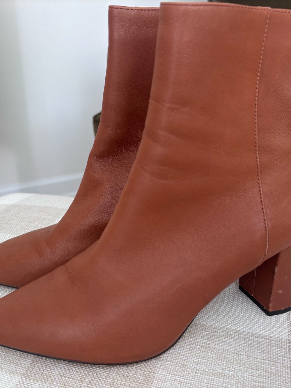 Women’s Leather Ankle Boots - Rust